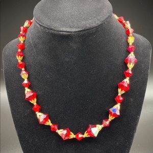 Vintage red sparkly beautiful necklace